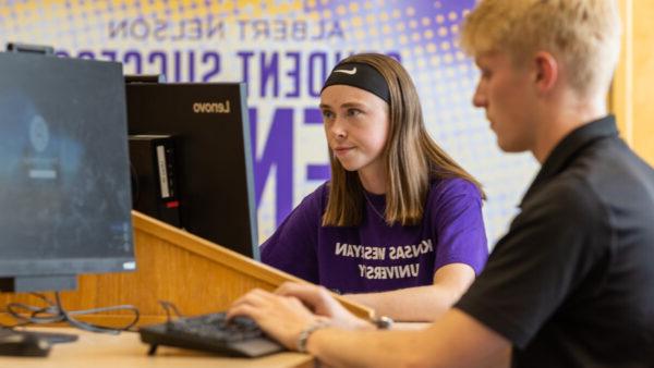 Students at computers